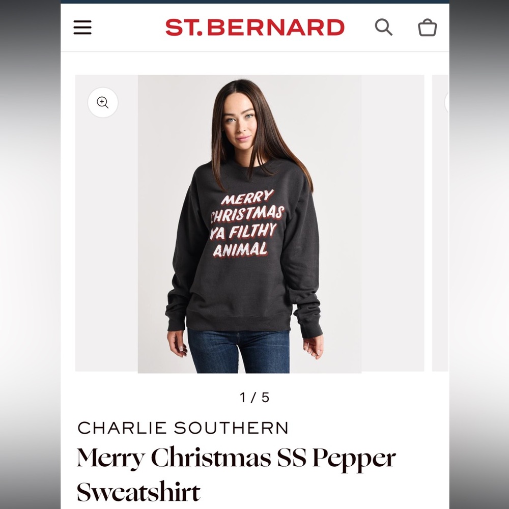 “Merry Christmas Ya Filthy Animal” St.Bernard Sweatshirt